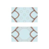 Indian coral pattern aquamarine business card for your brand. vector