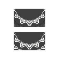 Black business card with luxurious white ornaments for your personality. vector