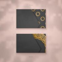 Presentable business card in black with luxurious gold ornaments for your personality. vector