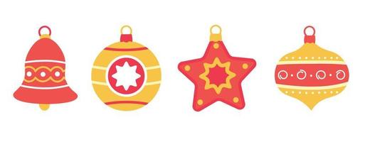 conjunto de vectores de adornos navideños para el árbol de navidad