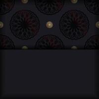 Black brochure with luxurious pattern for your design. vector