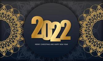 Happy new year 2021 with gold numbers and ornate design vector