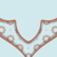 Aquamarine card with abstract coral ornament prepared for typography. vector
