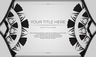 Black and white floral design with a place for your text vector