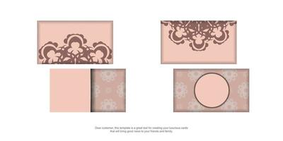 Pink color flyer with Indian ornaments for your brand. vector