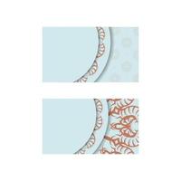 An aquamarine business card with vintage coral ornaments for your business. vector