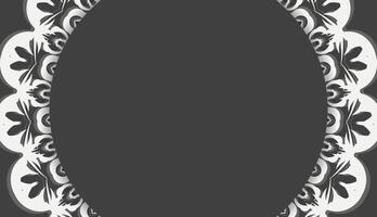 Black banner with old white pattern and place for your text vector