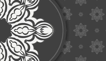 Baner in black with a luxurious white pattern and a place under the logo vector
