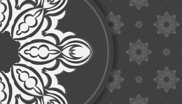 Baner in black with a luxurious white pattern and a place under the logo