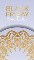 Poster for black friday beige color with geometric ornament vector