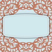 Brochure in aquamarine color with luxurious coral pattern for your design. vector