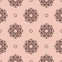 Pink vintage seamless texture with ornament. Design element. Decorative background. Exquisite floral wallpaper decor. Traditional decor on a pink background. vector