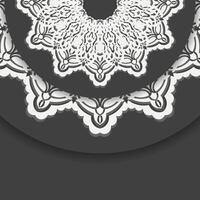 The brochure in black with a luxurious white pattern is ready for printing. vector