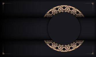 Baner in black with a luxurious brown pattern and space for text vector