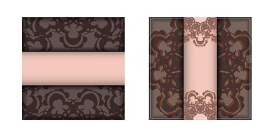Two brown and pink banners with ornate patterns vector