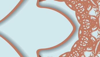 Background in aquamarine color with greek coral pattern for design under the text vector