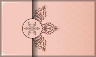 A pink background with a decorative pattern vector