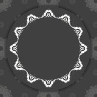 The brochure in black with a luxurious white pattern is prepared for typography. vector