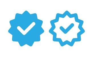 insignia de marca de verificación de icono azul verificado vector