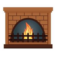 chimenea con caja de fuego redondeada cerrar icono aislado. vector