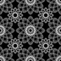 Vector seamless ornamental black and white pattern.