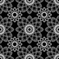 Vector seamless ornamental black and white pattern.