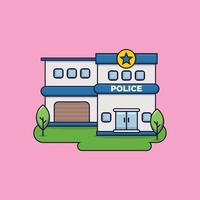 Police station vector illustration for banners, brochures, posters, pamphlets and leaflets