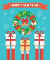 Happy New Year modern concept flat design vector