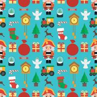 Happy Christmas seamless with nutcracker design flat vector