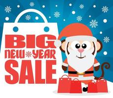 Monkey New Year Big sale background vector