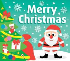 Christmas background card with Santa Claus vector