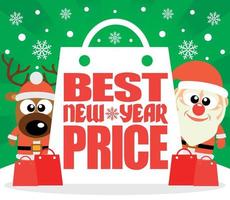 Super Christmas Price card with bull and pig ,vector vector