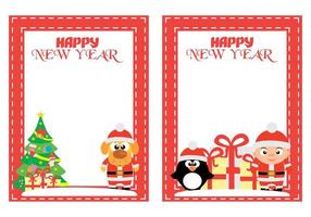 Happy New Year background card set vector