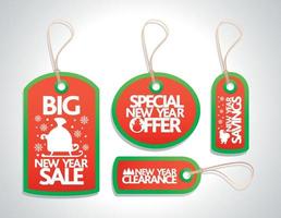 New Year Sale Tags Set ,red vector