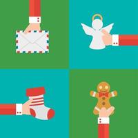 New year set concept flat design vector