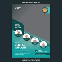 Dental care medical services A4 flyer template vector