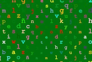 Light multicolor, rainbow vector background with signs of alphabet.