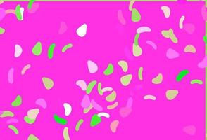 Light Pink, Green vector pattern with chaotic shapes.