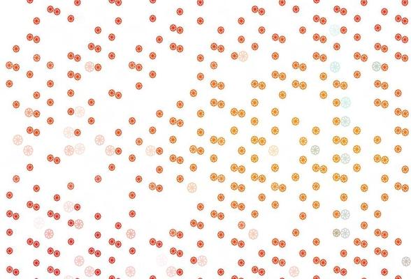 Light Orange vector pattern with christmas snowflakes.
