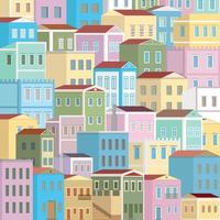 Square background with many colorful houses, flat vector, residential area, real estate vector