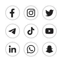 conjunto de iconos de redes sociales vector