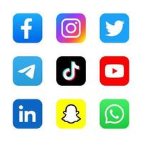 conjunto de iconos de redes sociales vector