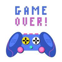 Retro games 90x, 80x. Electronic game. A bright game console. Console, joystick, controller vector