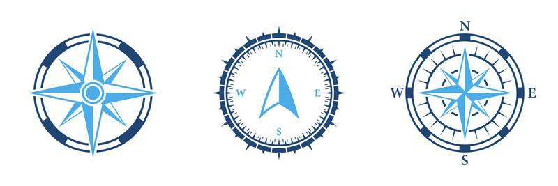 Adventure Direction Arrow to North South West East Orientation Navigator Modern Sign. Compass Map Silhouette Icon Set. Rose Wind Navigation Retro Equipment Pictogram. Isolated Vector Illustration.