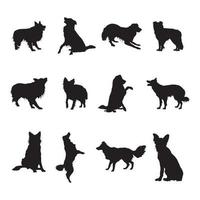 Border collie dog silhouettes, Border collie silhouette collection vector