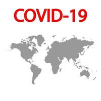 covid 19 virus on world map disease vector