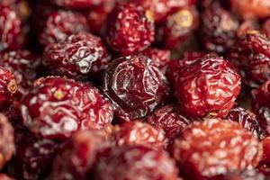 Dried red cranberries with sugar syrup photo