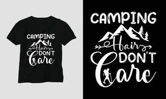 diseño de camping svg con campamento, tienda, montaña, tintineo, árbol, cinta, silueta de senderismo vector