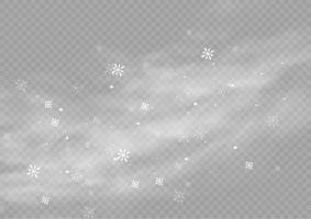 nieve y viento. elemento decorativo degradado blanco.ilustración vectorial. invierno y nieve con niebla. viento y niebla. vector