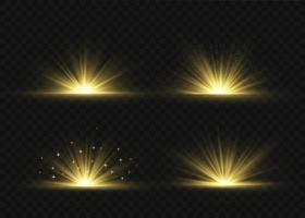 Explosion light effect. Abstract blue and yellow light rays effect background. The vector shines with golden bright light. Golden glitter burst with sparkles. Glow light effect, bright gold